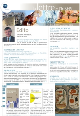 Le laboratoire LEGS dans la lettre INSHS